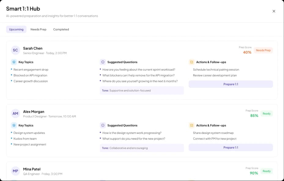 Catch Up AI Dashboard