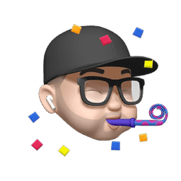 Happy avatar with party blower and confetti